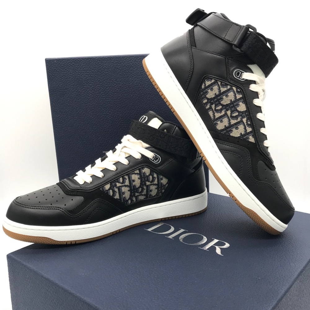 Authentic DIOR Black Smooth Calfskin Sneakers